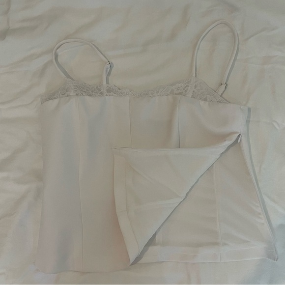 Zara White Fitted Corset Milkmaid Cropped Top with Lace Trim - Picture 4 of 12